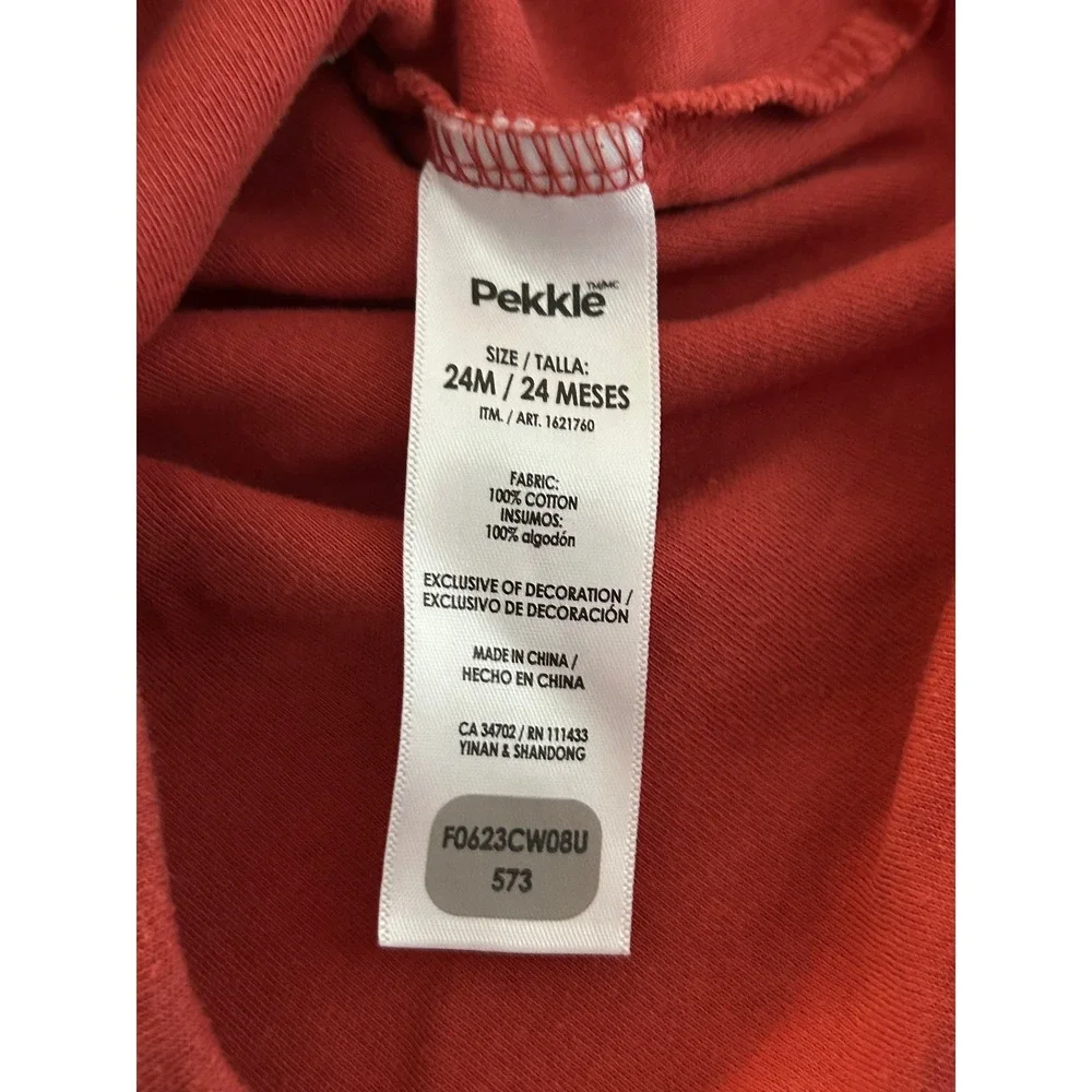 Pekkle Baby Boys Red Elephant Henley Long Sleeve Bodysuit 24M 1337